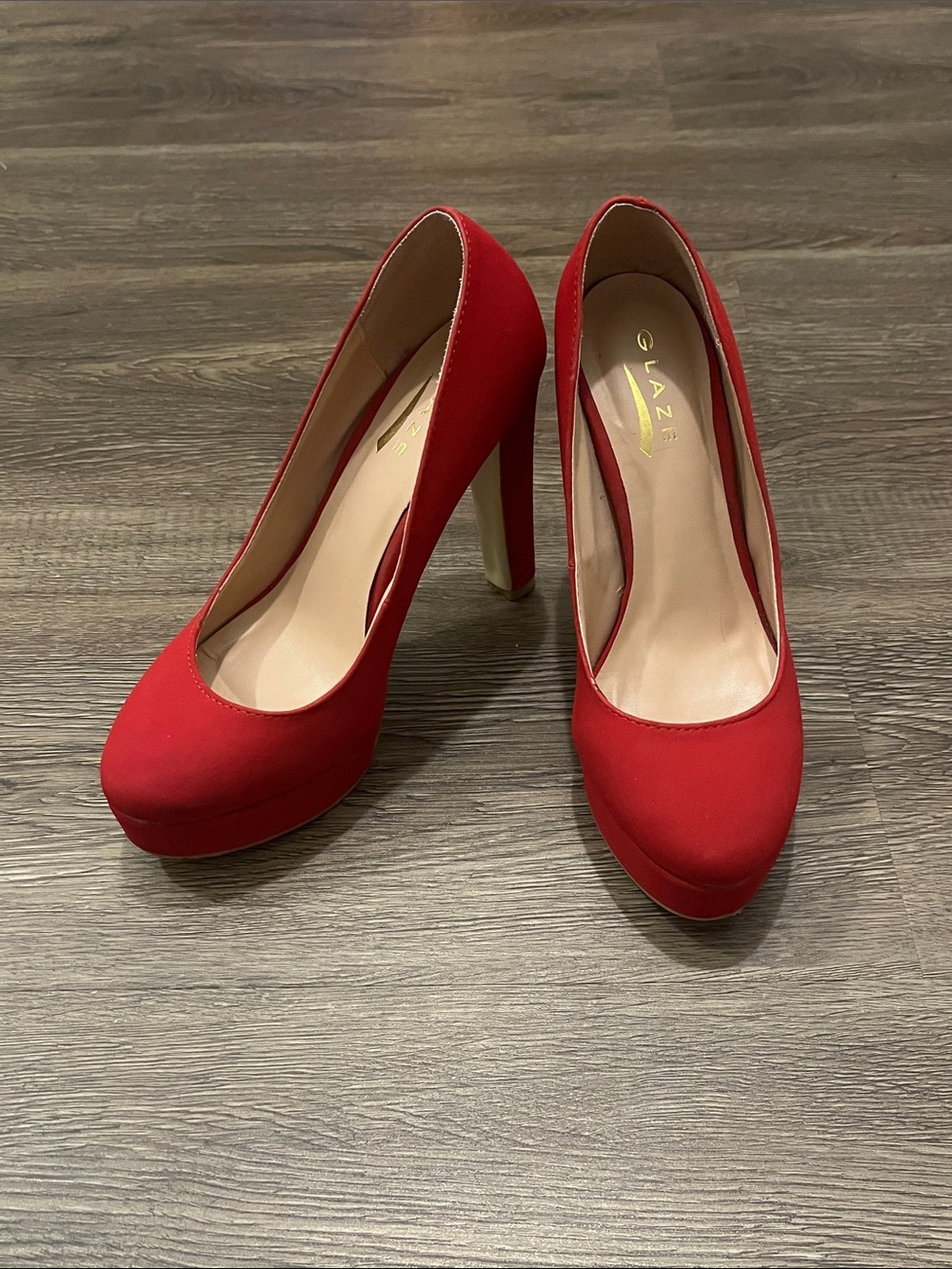 Glaze Red Platform High Heels - Classic Round Toe Pumps